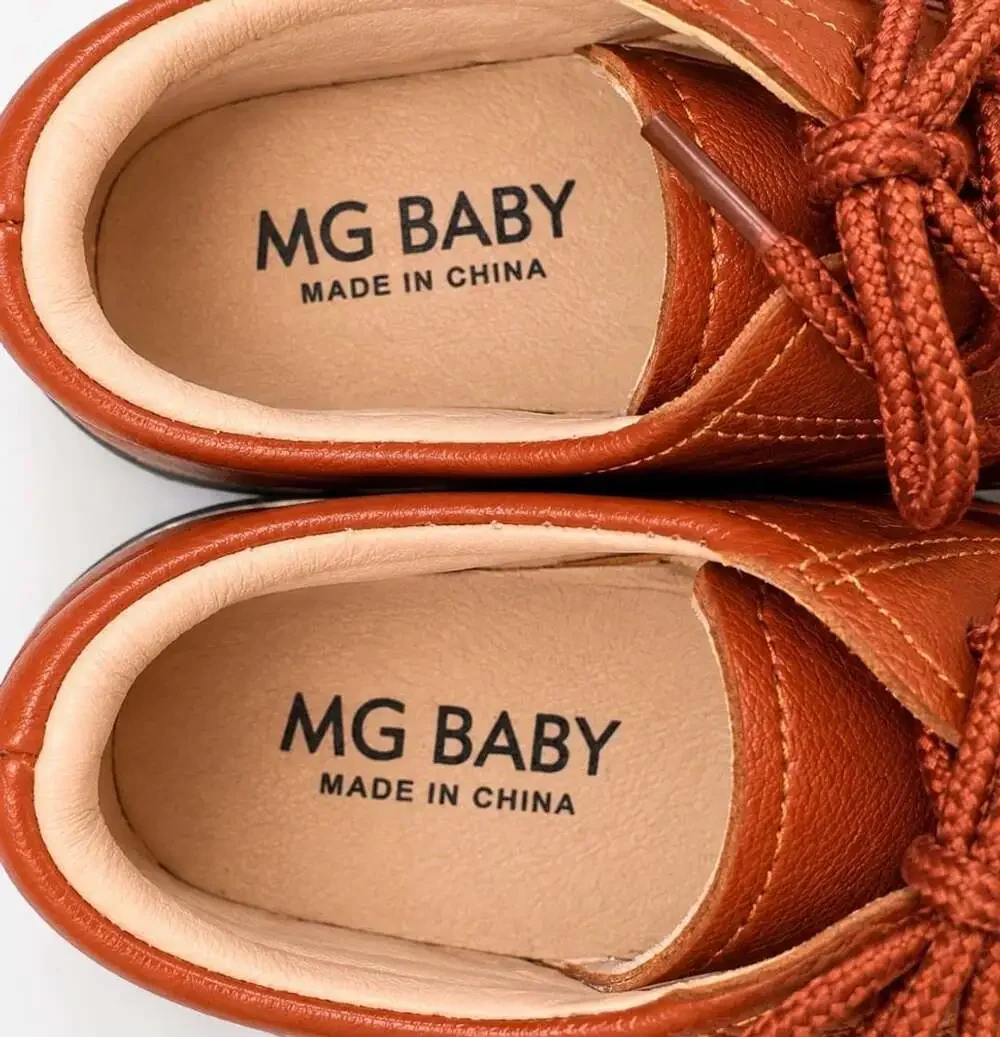 MG Baby Classic Lace-Up School Uniform Oxford Dress Shoes in Brown